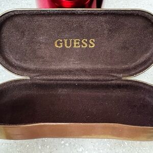 Guess Gold and Brown Eyeglass Case